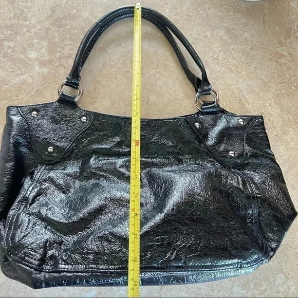 ALDO BLACK SHOULDER VINYL  BAG - Picture 10 of 15